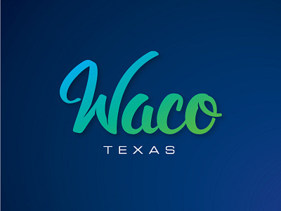 Waco Texas blue brush font lettering script texas tx type waco