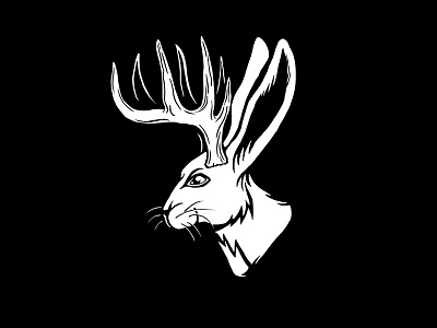 Jackalope animal antlers black and white deer ears horns jackalope rabbit