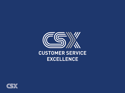 CSX - Customer Service Excellence blue branding business card csx identity logo monogram thick lines thin lines