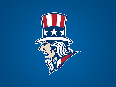 Uncle Sam Logo america goatee logo red white and blue scream stars top hat uncle sam