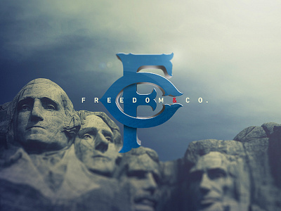 Freedom And Co. Logo america freedom logo mountain mt. rushmore patriotic president sky