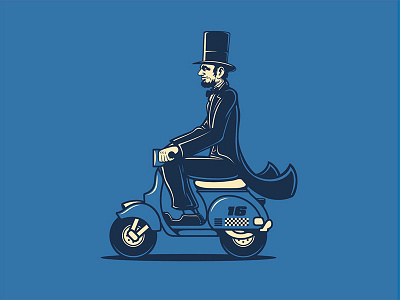Lincoln Rides a Scooter abraham cruise emancipate fast hat lincoln motorcycle president scooter top hat