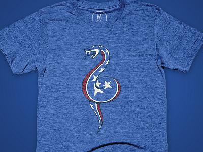 Patriotic Snake america blue cotton bureau fangs red reptile snake stars strike stripes tattoo