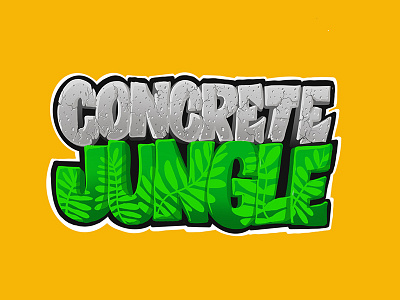 Concrete Jungle app concrete game gray green illustration jungle mobile procreate sketch texture title