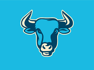 Blue Bull Mark animal blue bull cow eyes farm horns mascot sport team