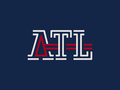 ATL atl atlanta axe braves hatchet logo sports thick lines tomahawk