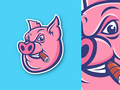 Pig Mascot boar illustrator logo mascot pig piggy pigs pink sports logo