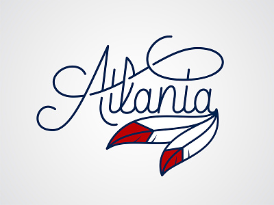 Atlanta atl atlanta atlantic baseball braves feather feathers script sports sports logo tshirt