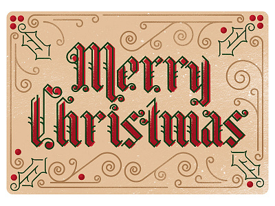 Merry Christmas! blackletter greeting cards holiday