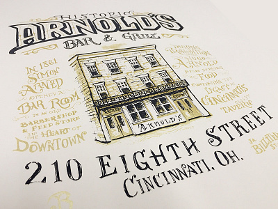 Arnold's "Old Ad" Screenprint lettering screenprint