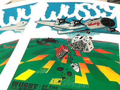 Wussy Dropping Houses Gig Poster gig poster illustration