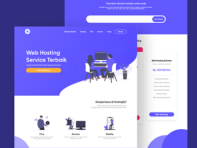 Hostingify - Web Hosting Landing Page app branding design designer hosting landingpage portfolio portfolio design portfolio website ui uidesign uidesigner uiux ux uxdesign uxdesigner web website websitedesign