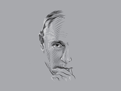 Rough Sketch - Newsweek Cover April 13th cover illustration lines newsweek political portrait putin rough sketch tracie ching