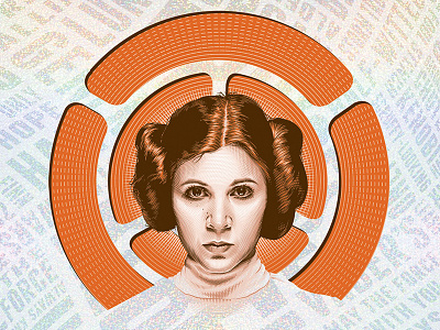 The Princess Redux foil illustration leia poster princess print poster silkscreen skywalker star wars tracie ching typography
