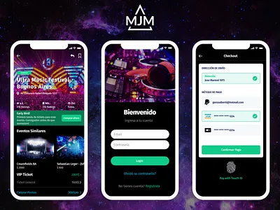 App UI - MJM Ticket Store app design ui