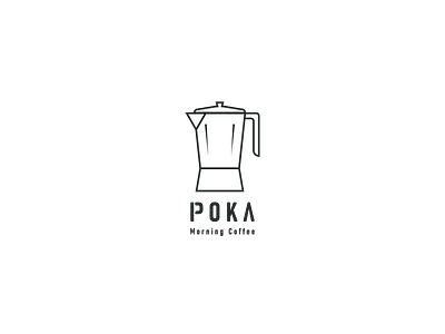 POKA the morning coffee bar Logo design cafe coffee design flat icon indentity logo logo design minimal