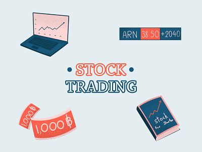 Stock trading : Spot illustration set design flat grain texture icon illustration illustration art illustration design minimal spotillustration stock trading vector vector illustration