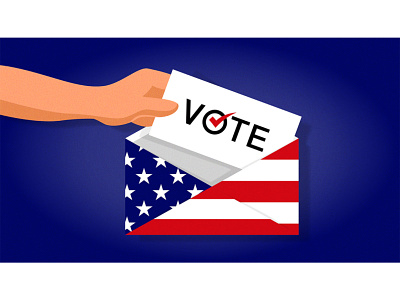 US election - Postal voting design editorial illustration illustration us election