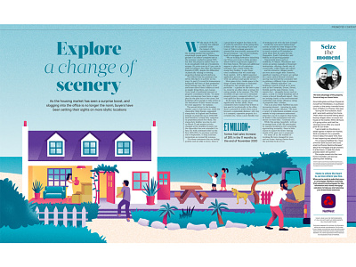 Best places to live - England dps editorial illustration illustration newspaper texture the sunday times vector illustration