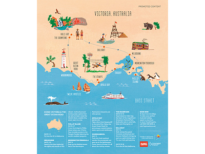 Iconic Victoria & GOR australia editorial illustration illustration map illustration victoria