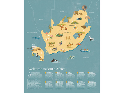 South Africa africa editorial illustration illustration map illustration safari south africa