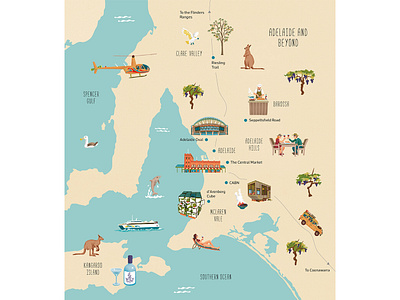 Adelaide the Vineyard City of Australia adelaide australia editorial illustration illustrated map illustration map illustration south australia