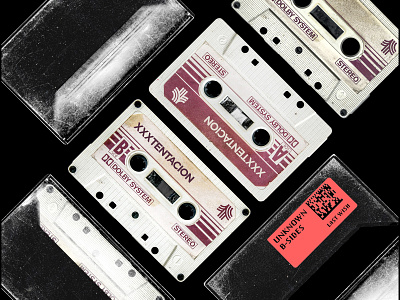 Scratched Dusty 80's Cassette Tape Mockup