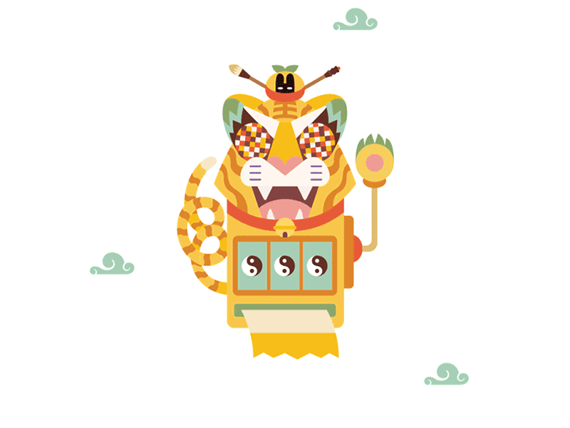 Chinese zodiac - Tiger 2d 2danimation animal chinese culture chinese new year illustration rabbitpoop tiger vector zodiac sign