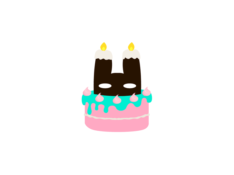 Happy Birthday! birthdacake birthday cake food happybirthday illustration rabbit rabbitpoop rainbow vector