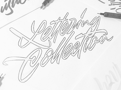 Lettering Collection Cover Sketch calligraphy collection cursive handlettering letter lettering script type typo typography