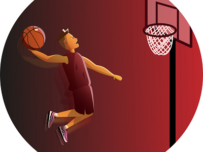 Basketball player basketball basketball player dunk flat illustration jump nike sport vector