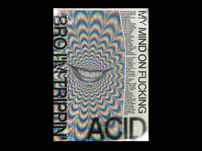 MY MIND ON FUCKING ACID 2019 trend design graphic design grunge illustration lsd photoshop poster art typography