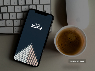 Modern iPhone mockup for free download