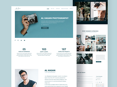 Photographer website design adobe xd amirgrafix modern photography ui uiux web design website design website template