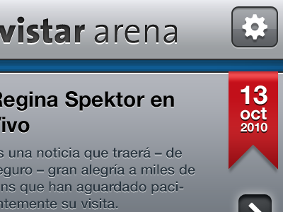 Movistar Arena app for Retina Display events grey iphone movistar ui