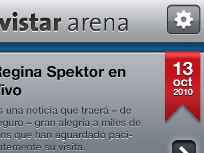 Movistar Arena app for Retina Display