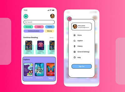 Book Reading App app book design figma graphic design inspiration mobile reading ui uiux ux