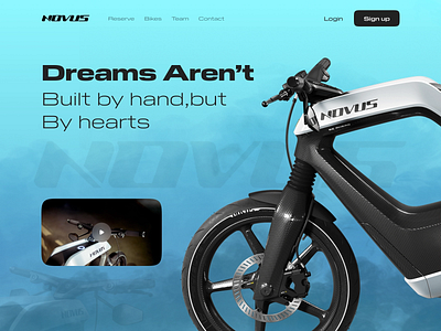 Novus Landing Page Concept adobe app bike branding design electric electricbike figma graphic design illustration mobile ui ux web webdesign xd