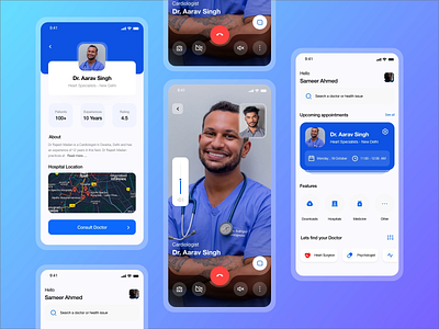 Connect with Nearby Doctor App UI app appointment booking branding design doctor figma graphic design hospital illustration logo medical ui ux vector