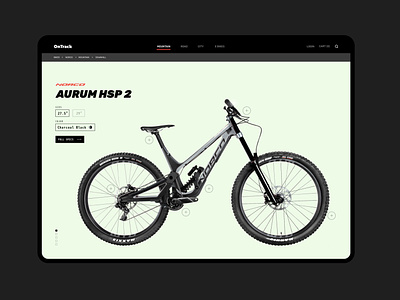 OnTrack bike clean clean ui downhill interface landing minimal mountain bike simple ui uiux web website