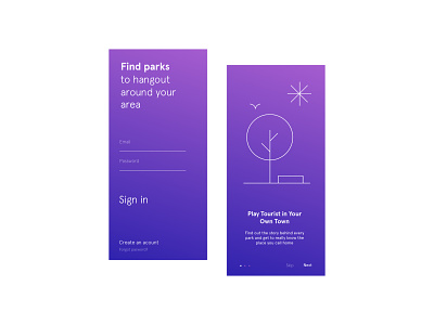 Park finder Sing In application mobile mobile app parks sign in ui ui design