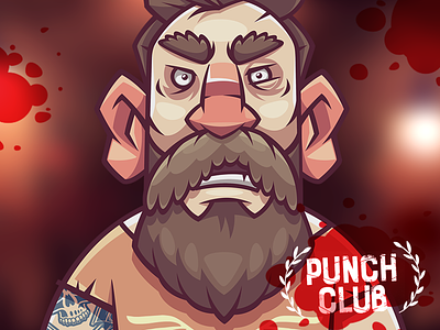 Fighter 1. Punch Club art beard character funny game illustration man vector warrior