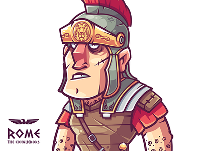 Centurion barbarian character funny game illustration rome vector warrior