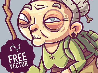 Grandmother character free free vector funny game grandmother illustration vector witch