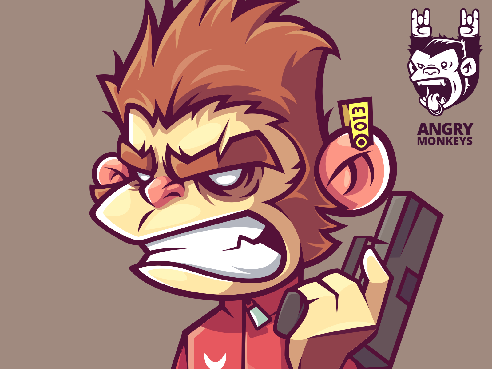 Mad Tucker angry monkeys character collection funny game illustration nft vector