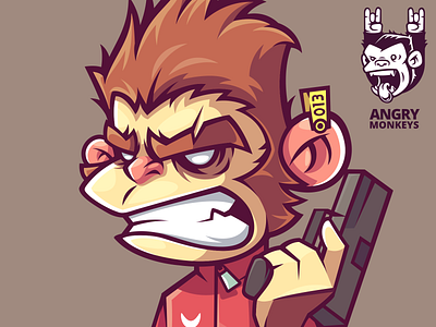 Mad Tucker angry monkeys character collection funny game illustration nft vector