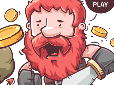 Earl beard character coins game illustration irishman vector warrior