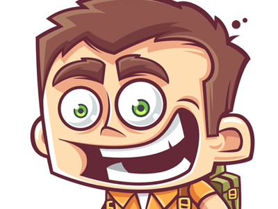 Golden Boy boy character cheerful funny game illustration vector