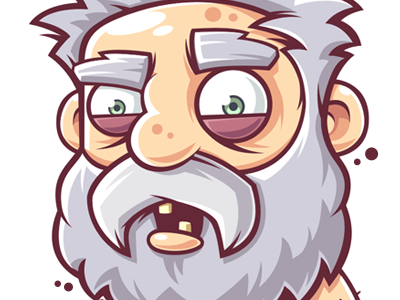 Golden Old beard character funny game gold digger illustration old man vector