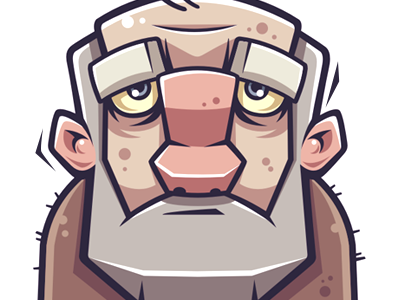 Father barbarian character funny game illustration man old vector warrior